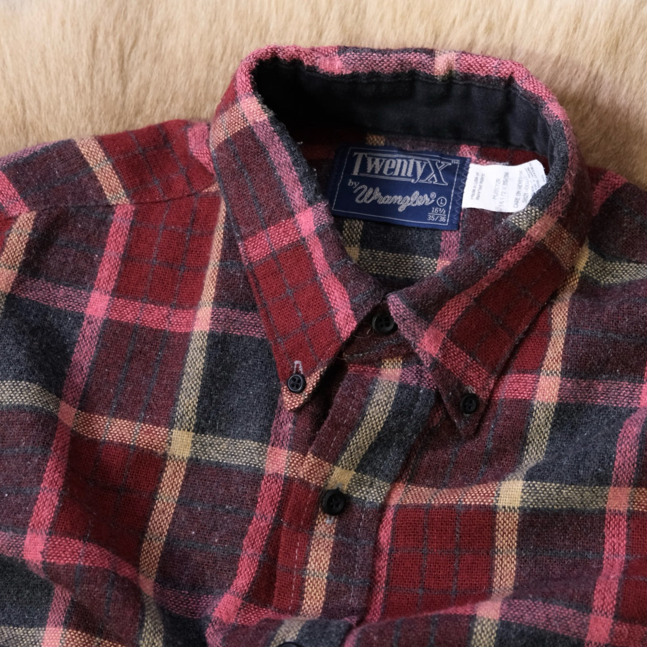 アメリカ古着 90年代 TWENTY X WRANGLER(ラングラー)B.D.フランネルチェックシャツ - 古着屋 sio