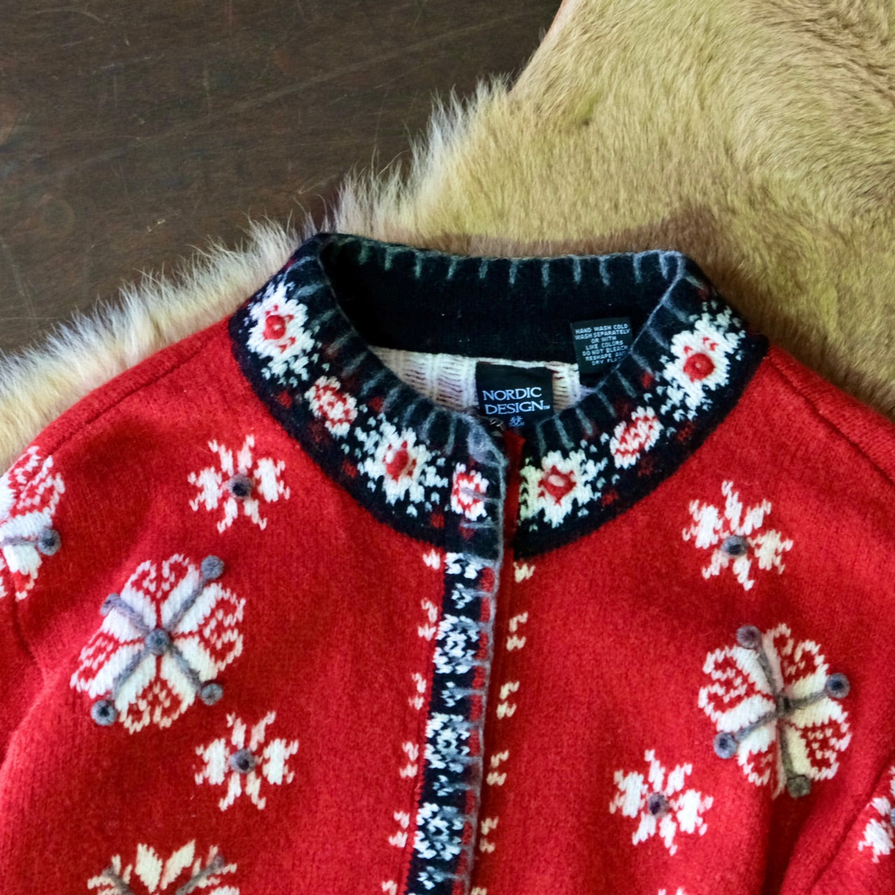 ノルディックカーディガン スタンドカラー ニットセーター - 古着屋 sio
