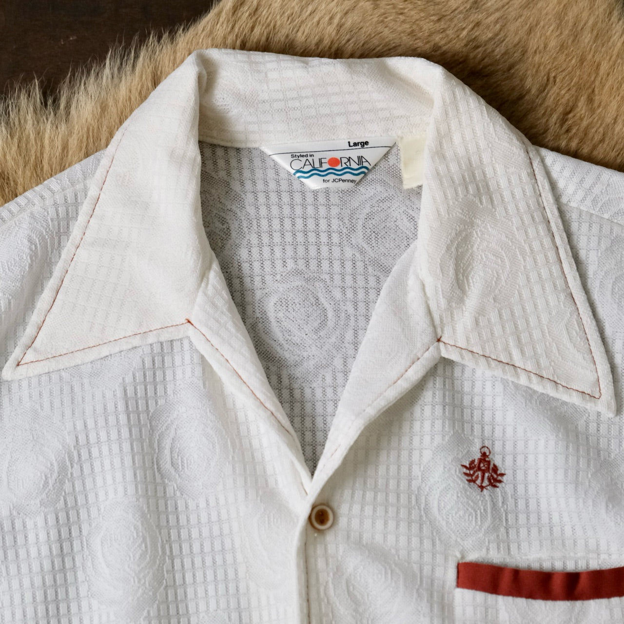 70s オープンカラー 半袖シャツ ホワイト メンズ/レディース/ユニセックス - 古着屋 sio