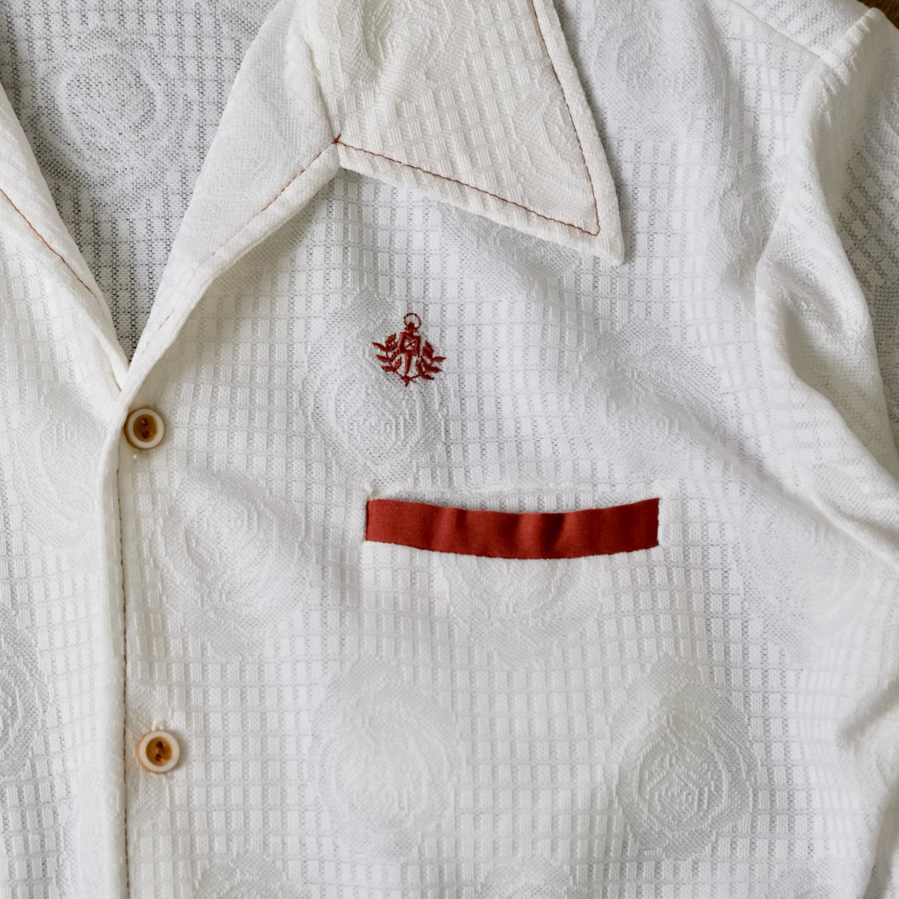 70s オープンカラー 半袖シャツ ホワイト メンズ/レディース/ユニセックス - 古着屋 sio