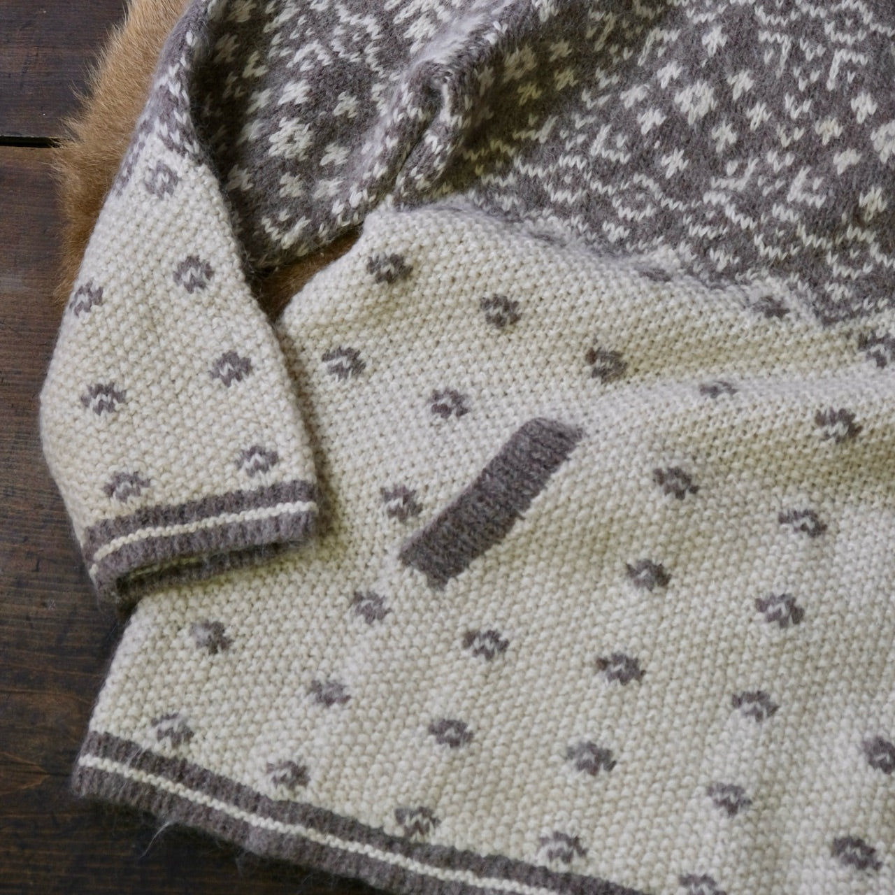 ノルディック モヘアニットセーター ハーフジップ - 古着屋 sio