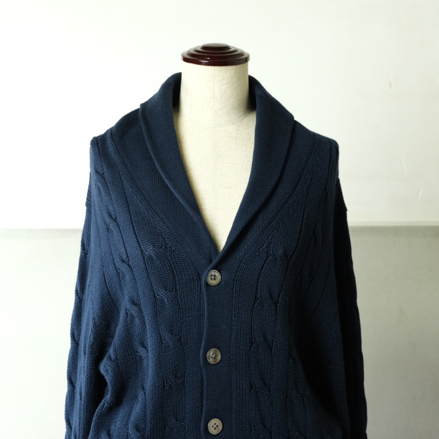ブルックスブラザーズ ショールカラーニットカーディガン ネイビー - 古着屋 sio