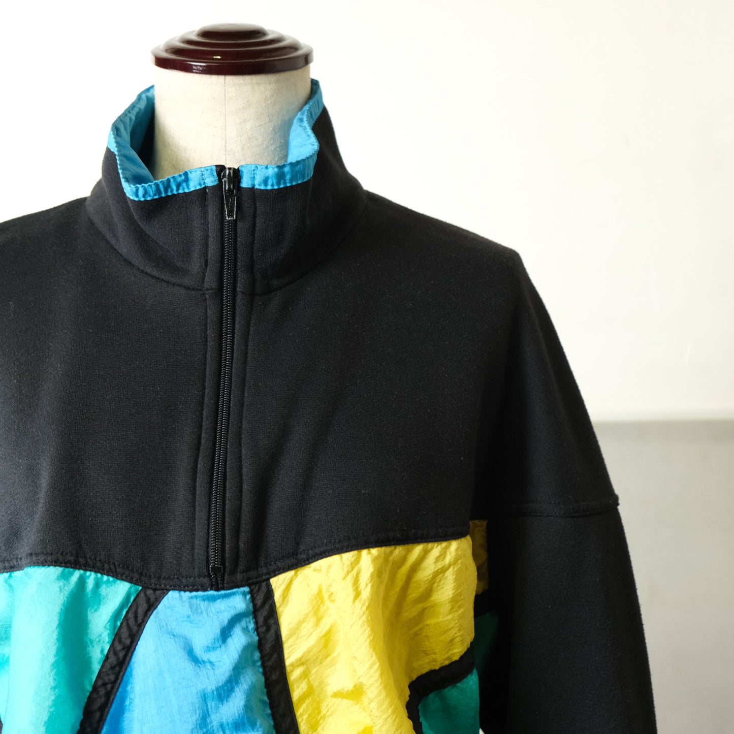 90s ハーフジップ マルチカラー トレーナー スウェット - 古着屋 sio
