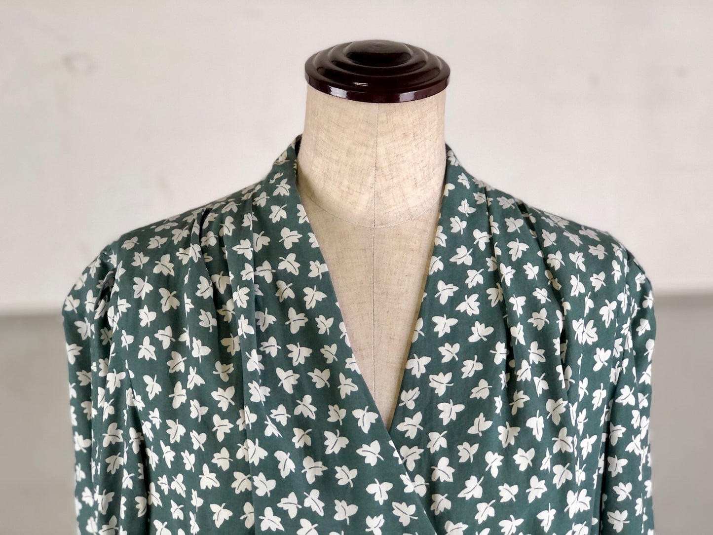 葉っぱ総柄アメリカンボタニカルワンピース(グリーン) - 古着屋 sio