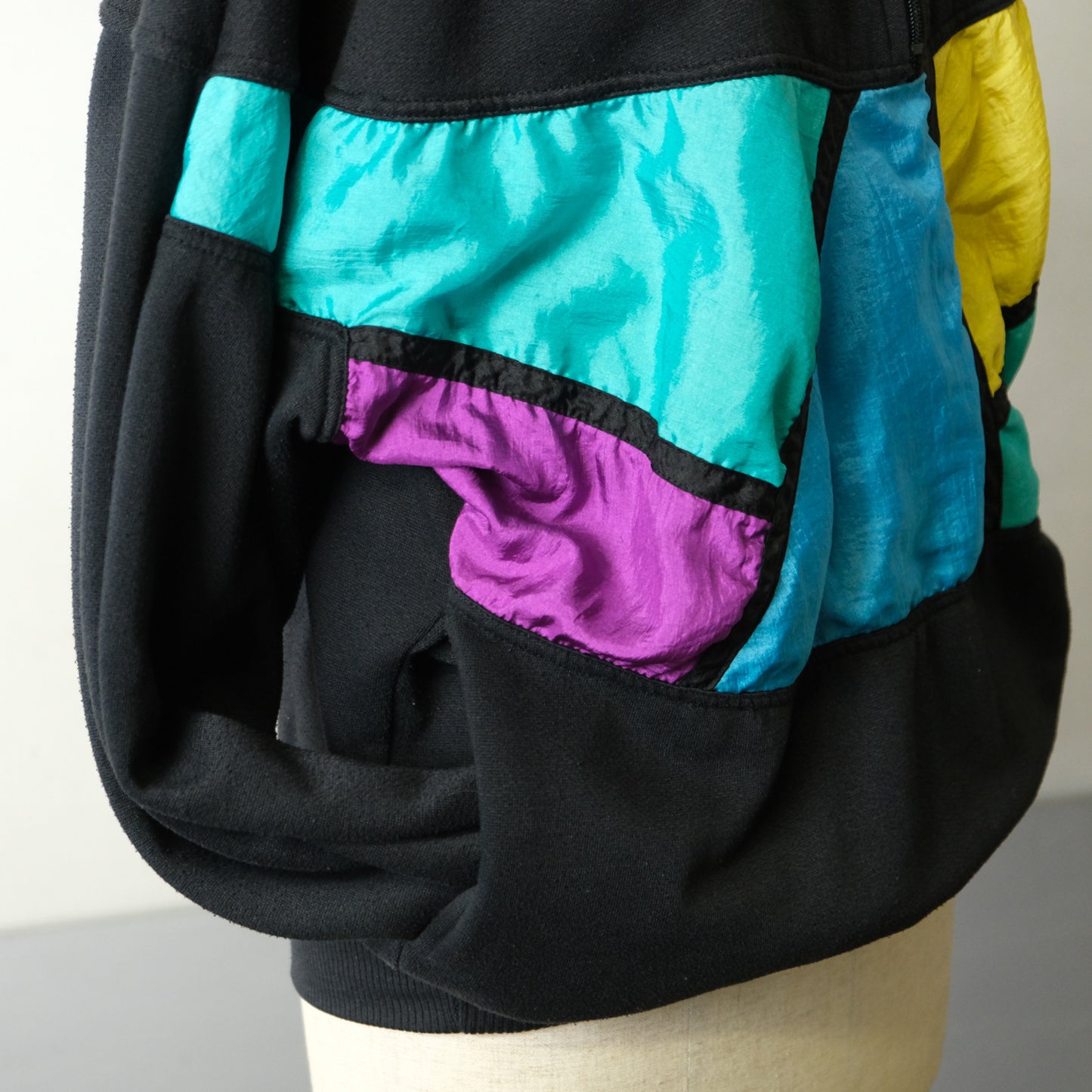 90s ハーフジップ マルチカラー トレーナー スウェット - 古着屋 sio