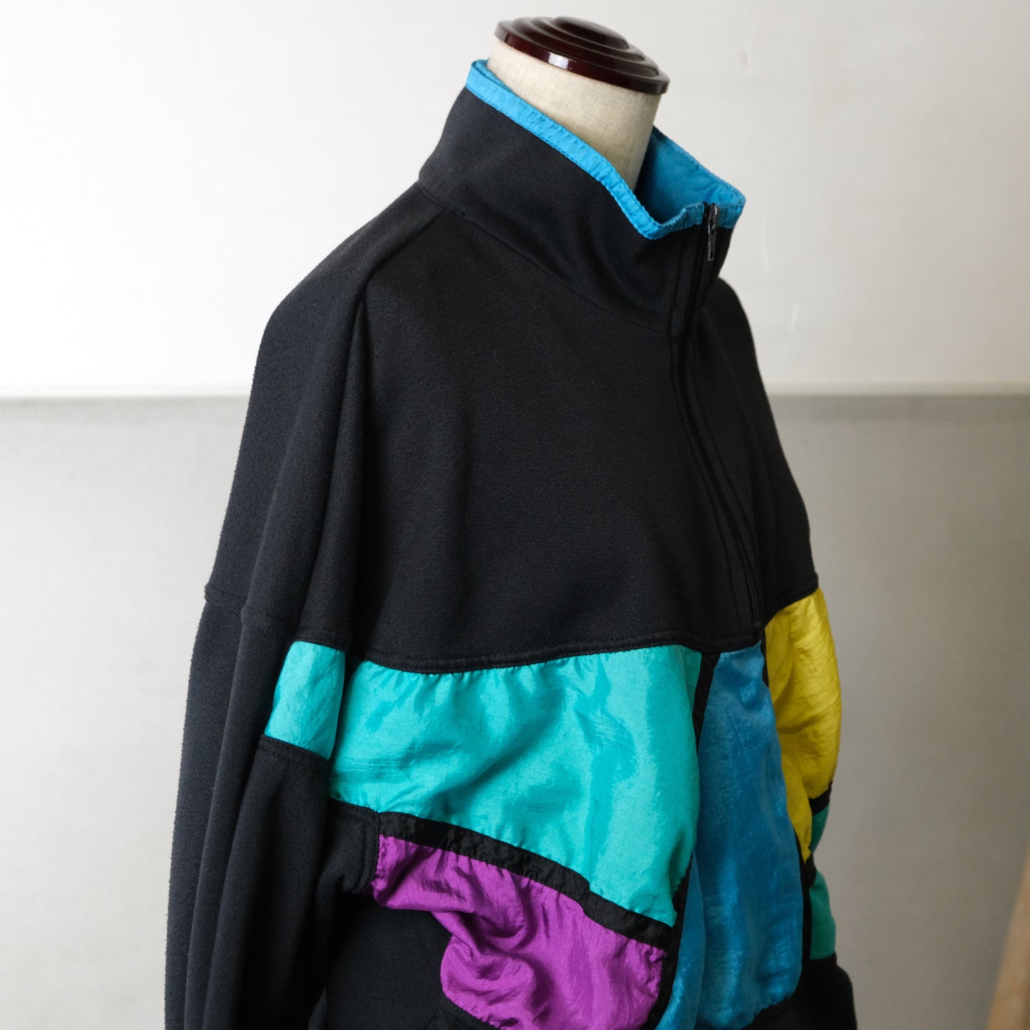 90s ハーフジップ マルチカラー トレーナー スウェット - 古着屋 sio