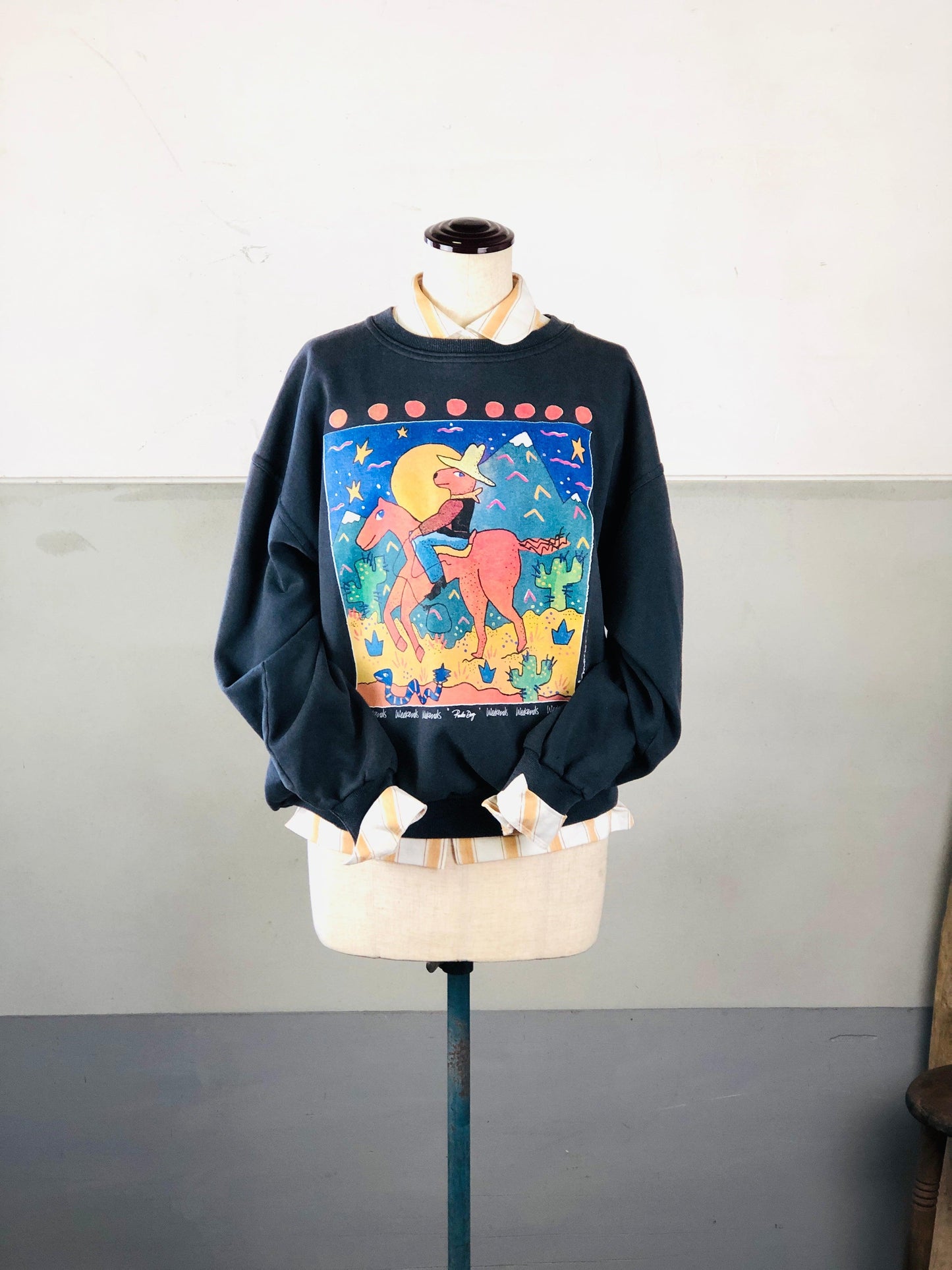 70sカウボーイdog スウェットT - 古着屋 sio