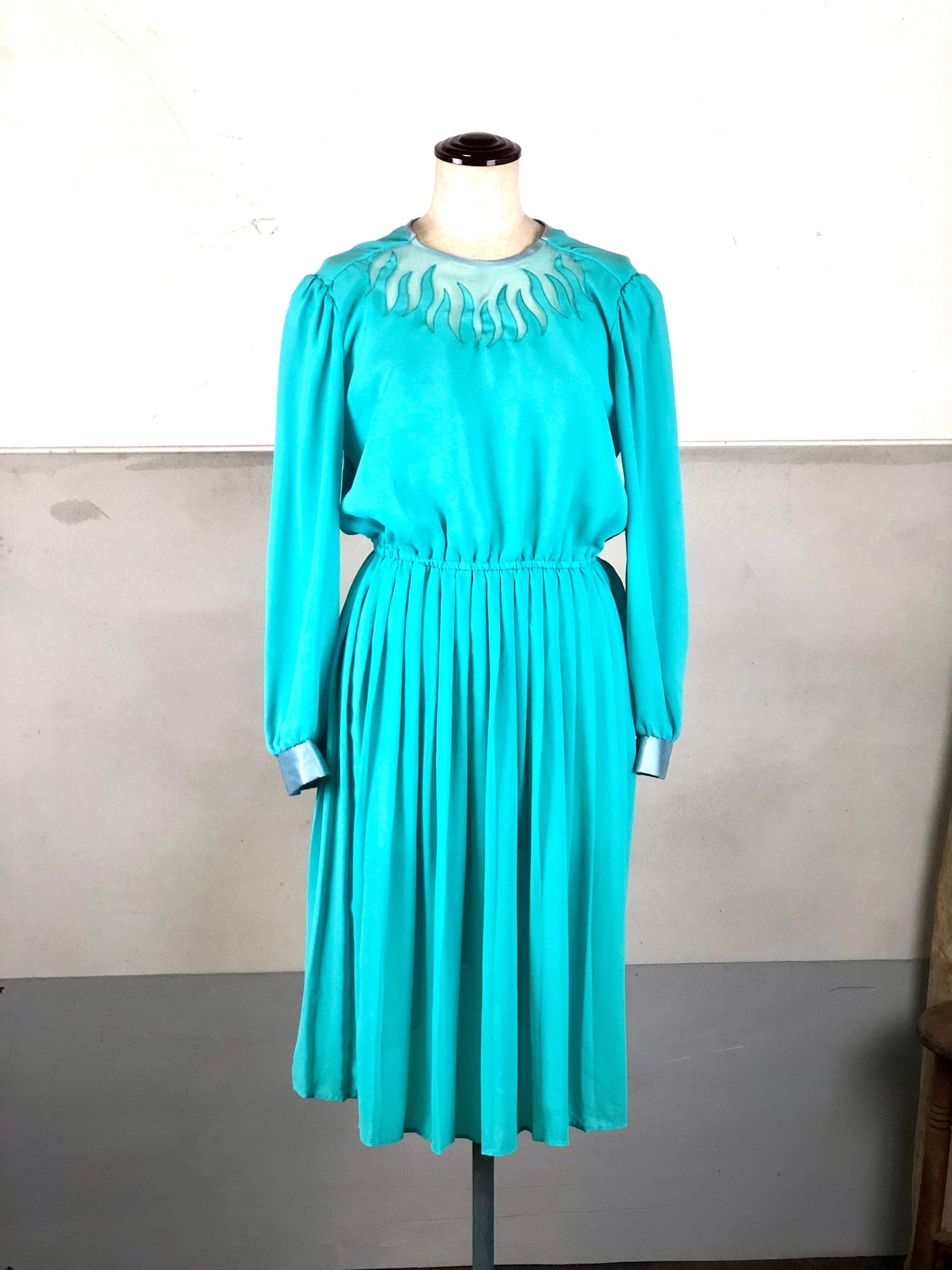 US ターコイズブルー ワンピースdress - 古着屋 sio