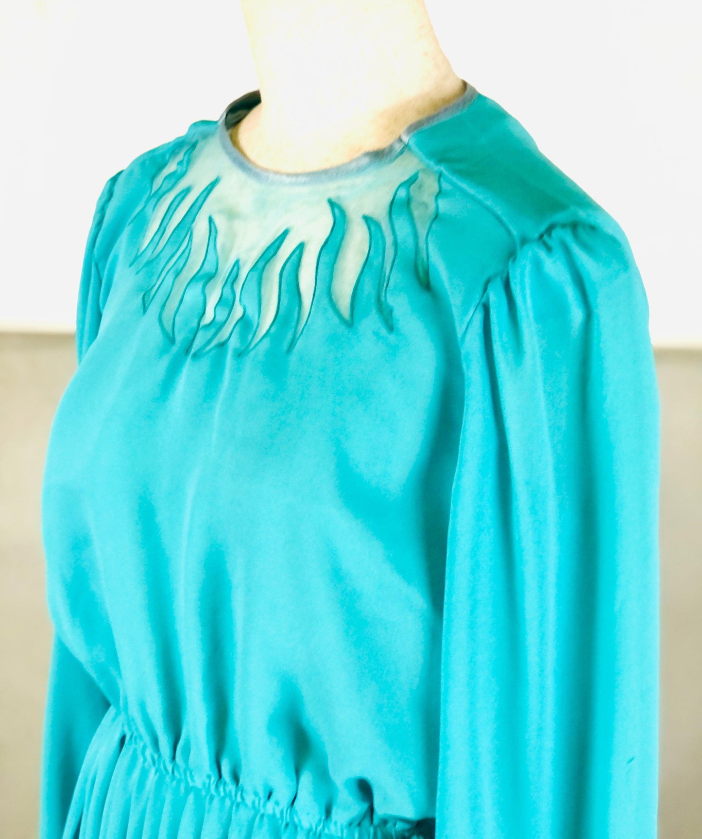 US ターコイズブルー ワンピースdress - 古着屋 sio