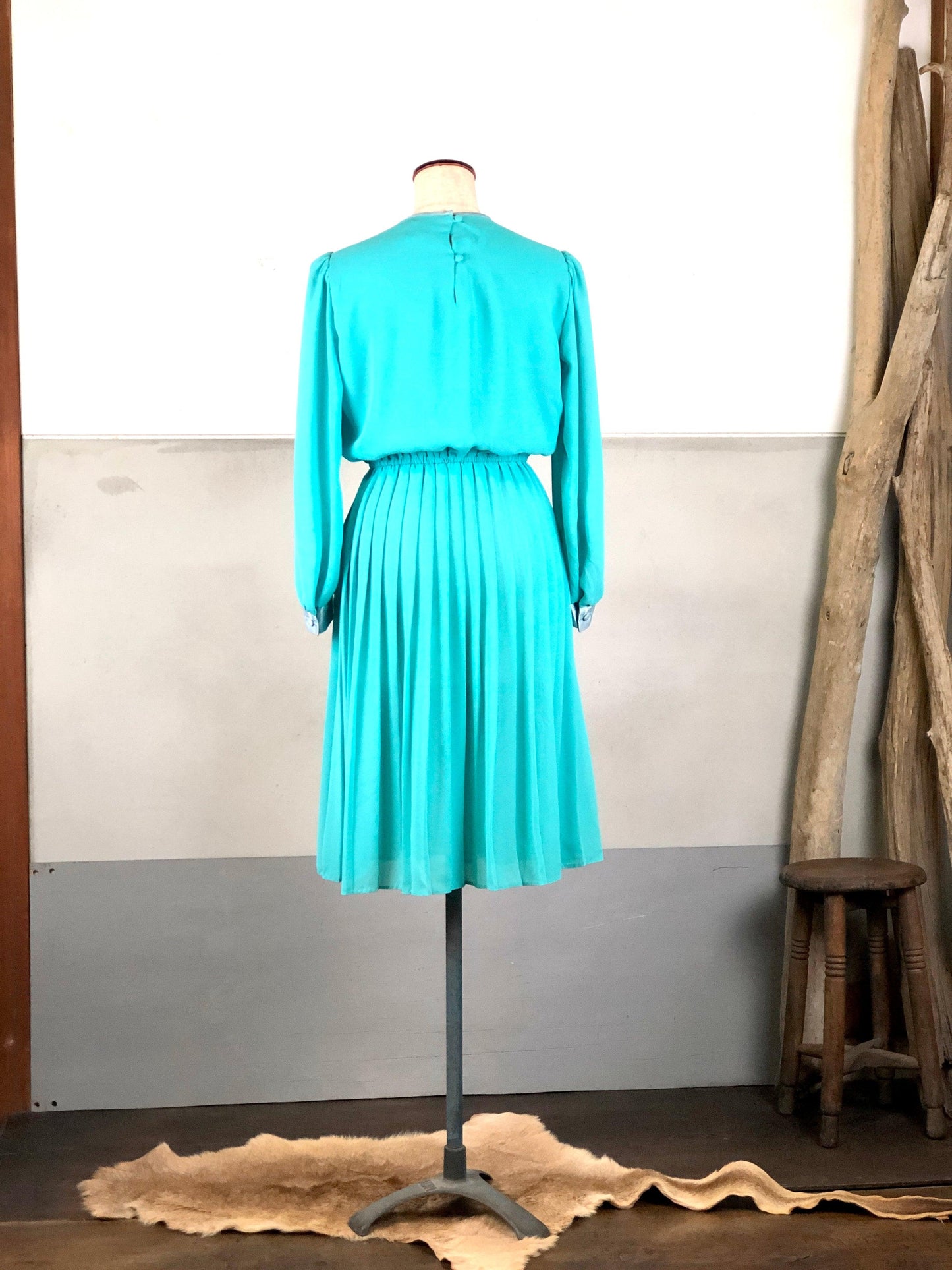 US ターコイズブルー ワンピースdress - 古着屋 sio