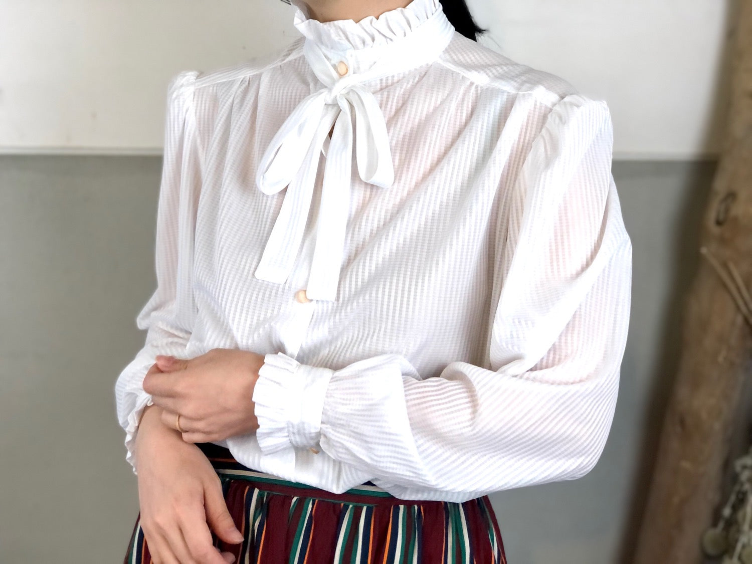 レディースfrance vintage blouse.