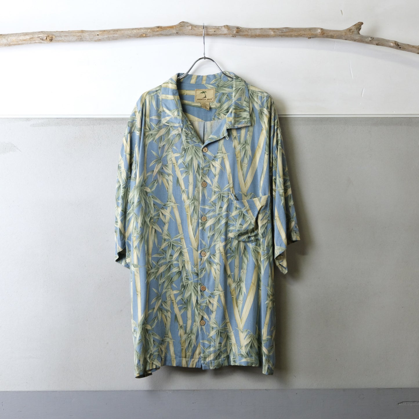 スカイブルー✖️バンブー シルクアロハシャツ - 古着屋 sio