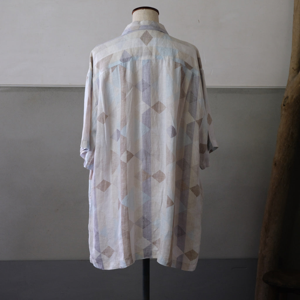 トライアングルパターン リネンシャツ - 古着屋 sio