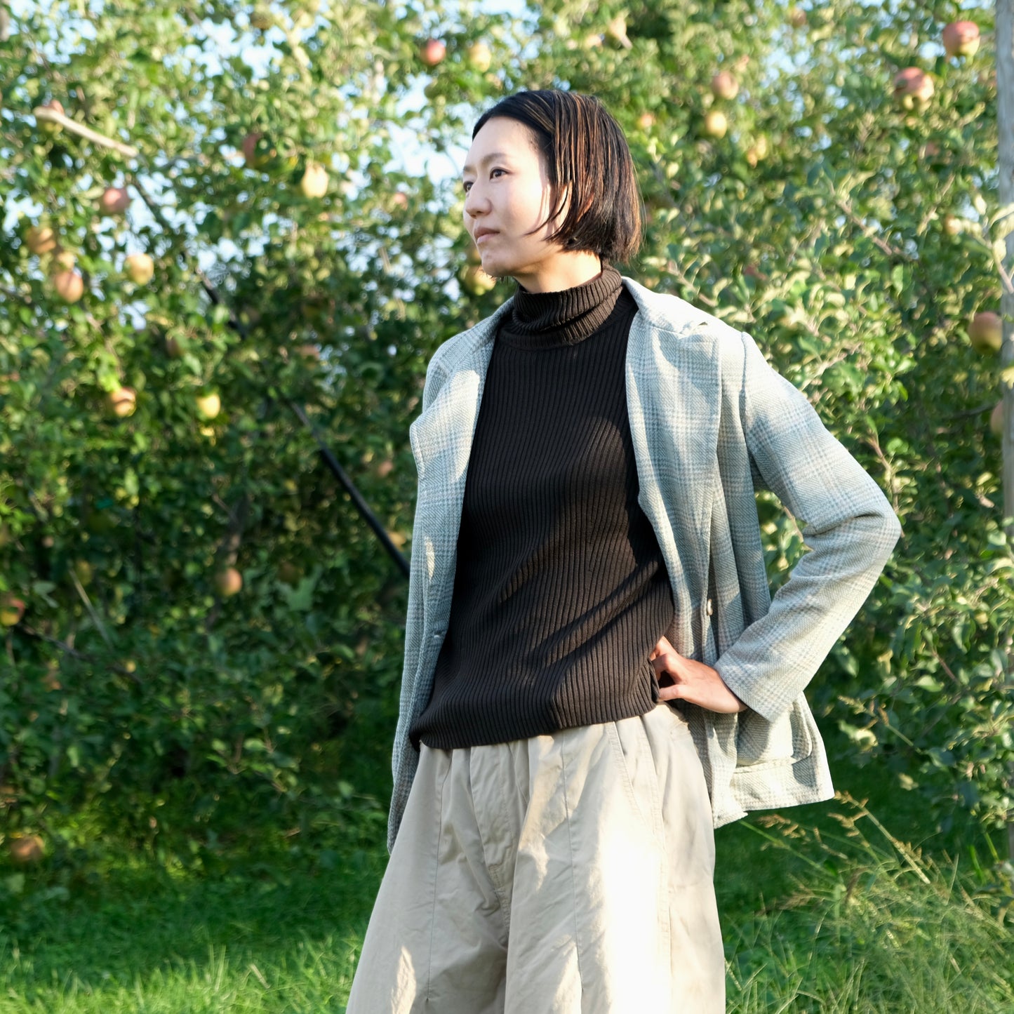 グリーンチェックジャケット - 古着屋 sio