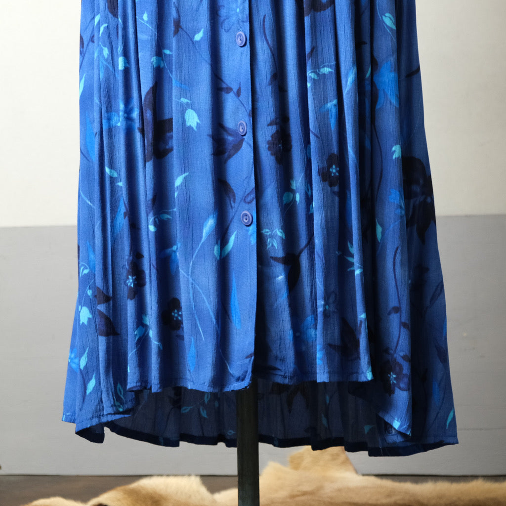 Blue flower dress - 古着屋 sio