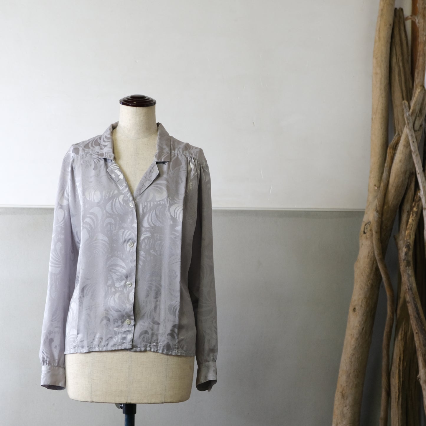 フランス古着 シャドーパターンシャツブラウスジャケット - 古着屋 sio