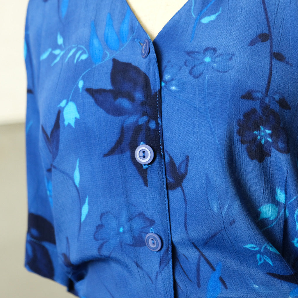 Blue flower dress - 古着屋 sio