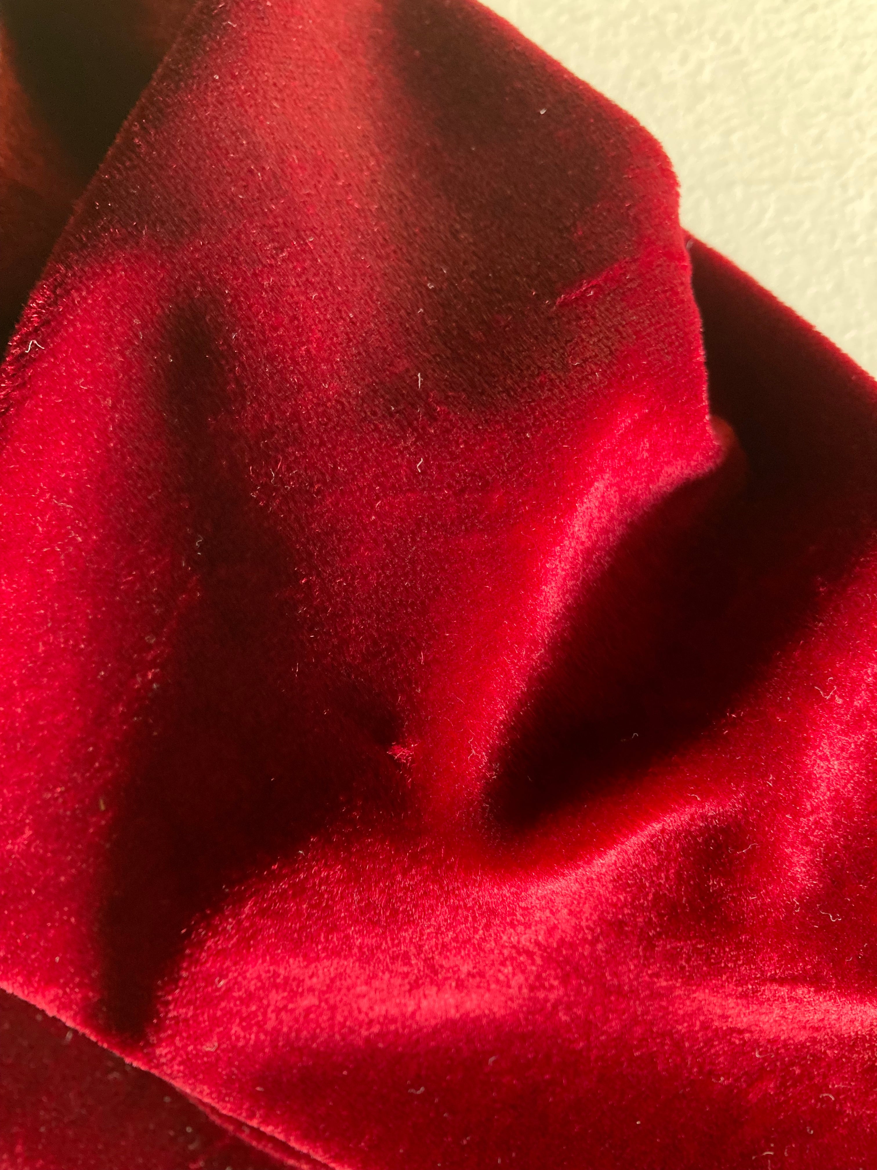 素材【TOGA VIRILIS】ベロア Velour tops RED 新品 - Tシャツ 