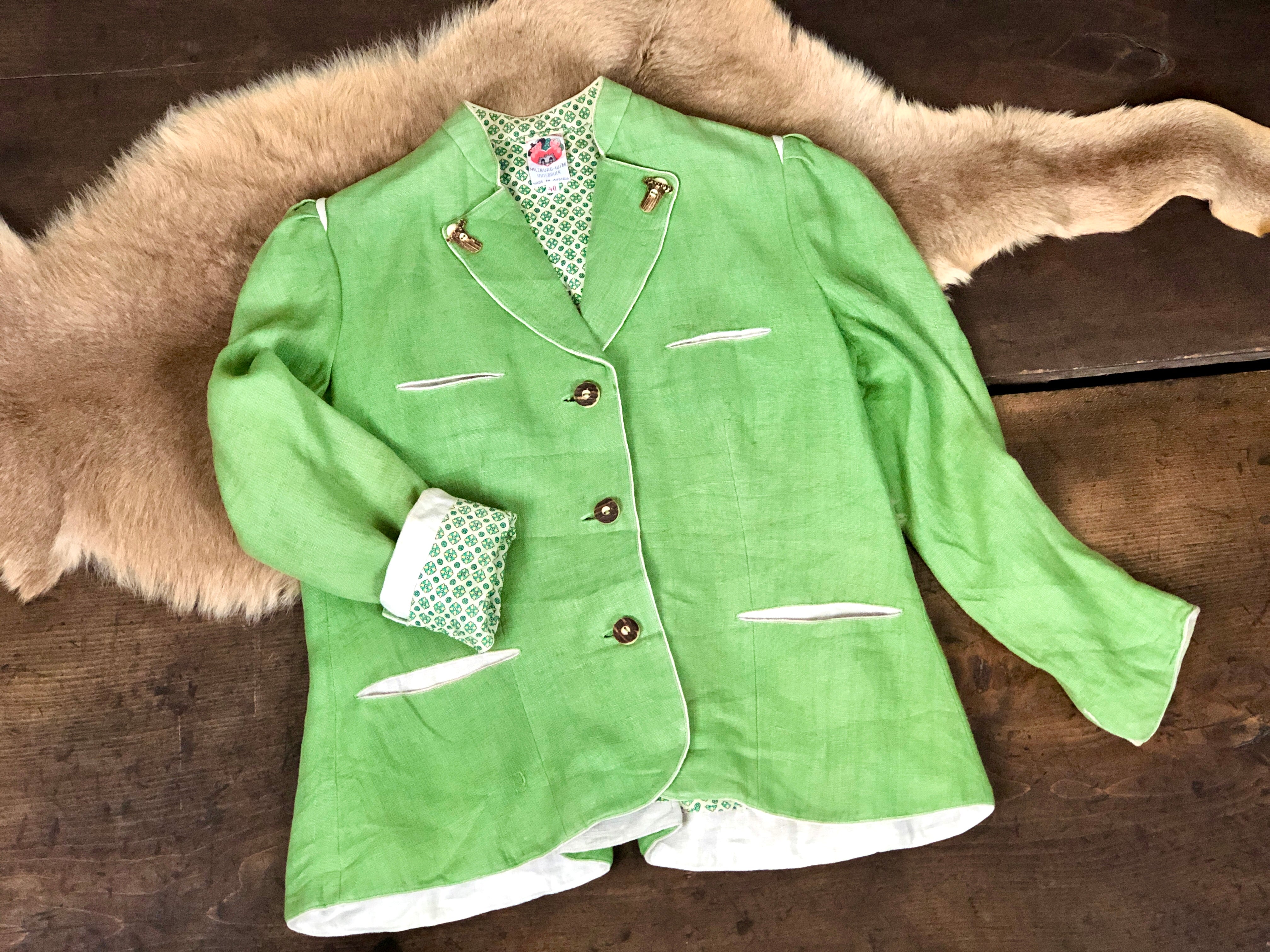 5,445円ヴィンテージチロリアンジャケット　vintage  green jacket